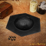 Umbo hexagonal para escudo romano en acero negro