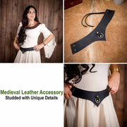 Collar medieval de cuero con anilla