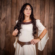 Collar medieval de cuero con anilla