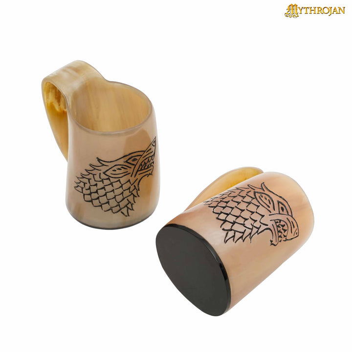 Set vikingdo de 2 tazas de vino diseño Lobo Fenrir