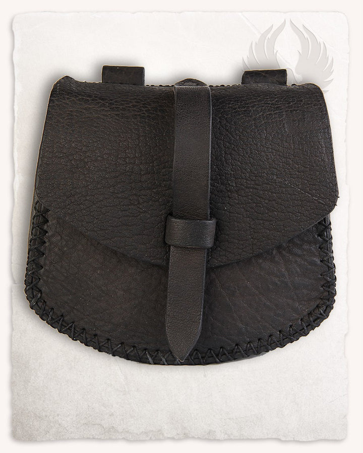 Bolso medieval Luis, tipo riñonera en Negro (22x23 cm.)