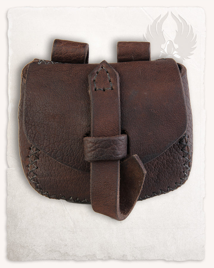 Bolso medieval Luis, tipo riñonera en Marrón (15x18 cm.)