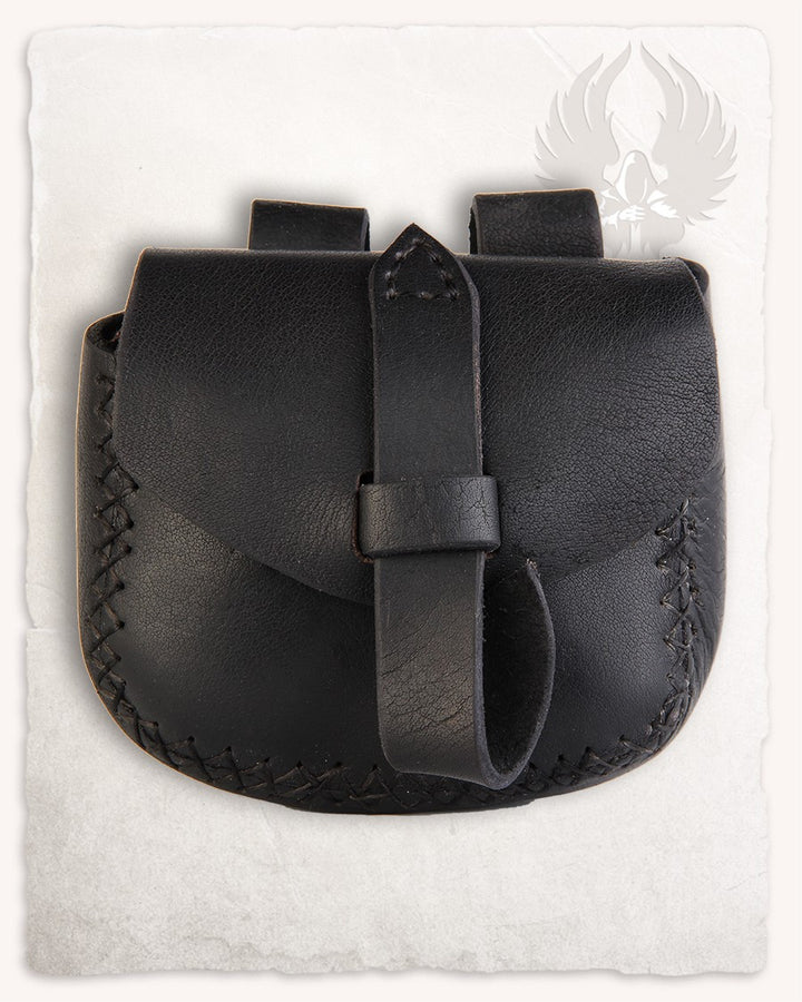 Bolso medieval Luis, tipo riñonera en Negro (15x18 cm.)