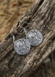 Pendientes vikingos en latón plateado
