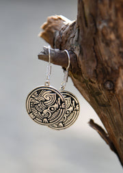 Pendientes vikingos en latón plateado