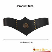 Cinturón de cuero Royal Huntress, cuero negro