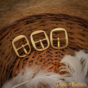 Set 3 hebillas latonadas para correas de armaduras (2,5x3 cm.)