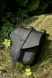 Bolso medieval modelo Tostig, cuero negro