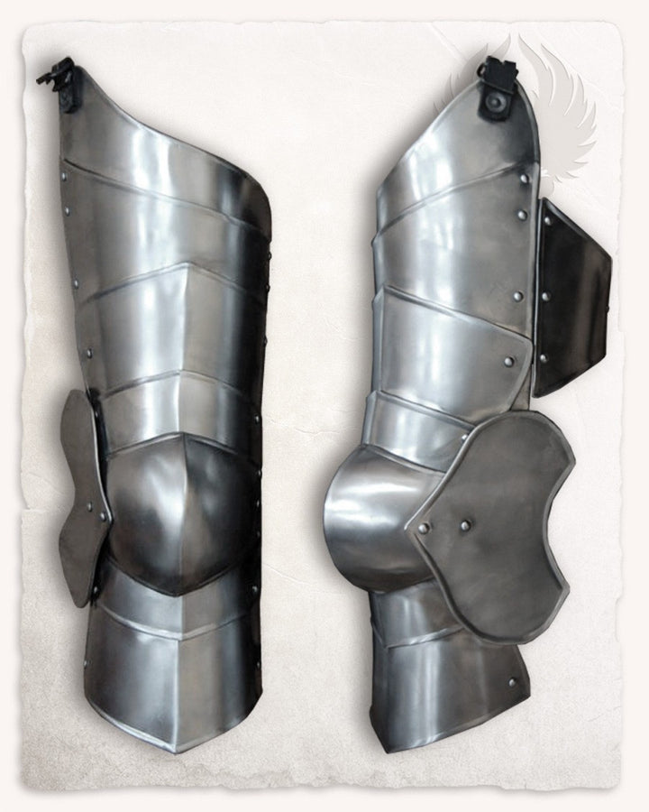 Muslera y rodillera medieval modelo Markward, acero pulido