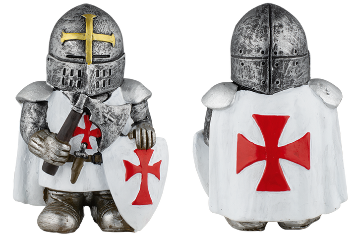 Figura de resina Templario con escudo y hacha (10 cm.)