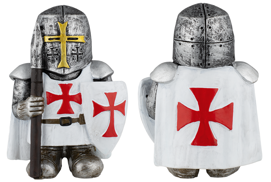 Figura de resina Templario con escudo y lanza (10 cm.)
