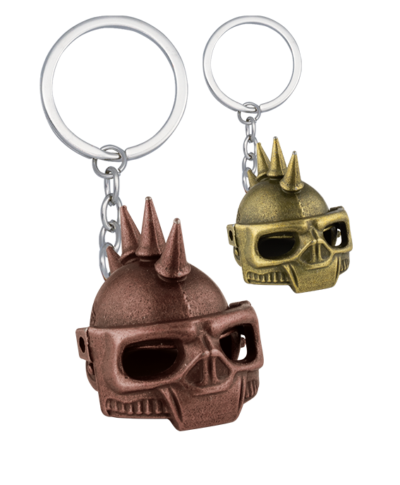 Llavero Casco Calavera Pinchos colores surtidos