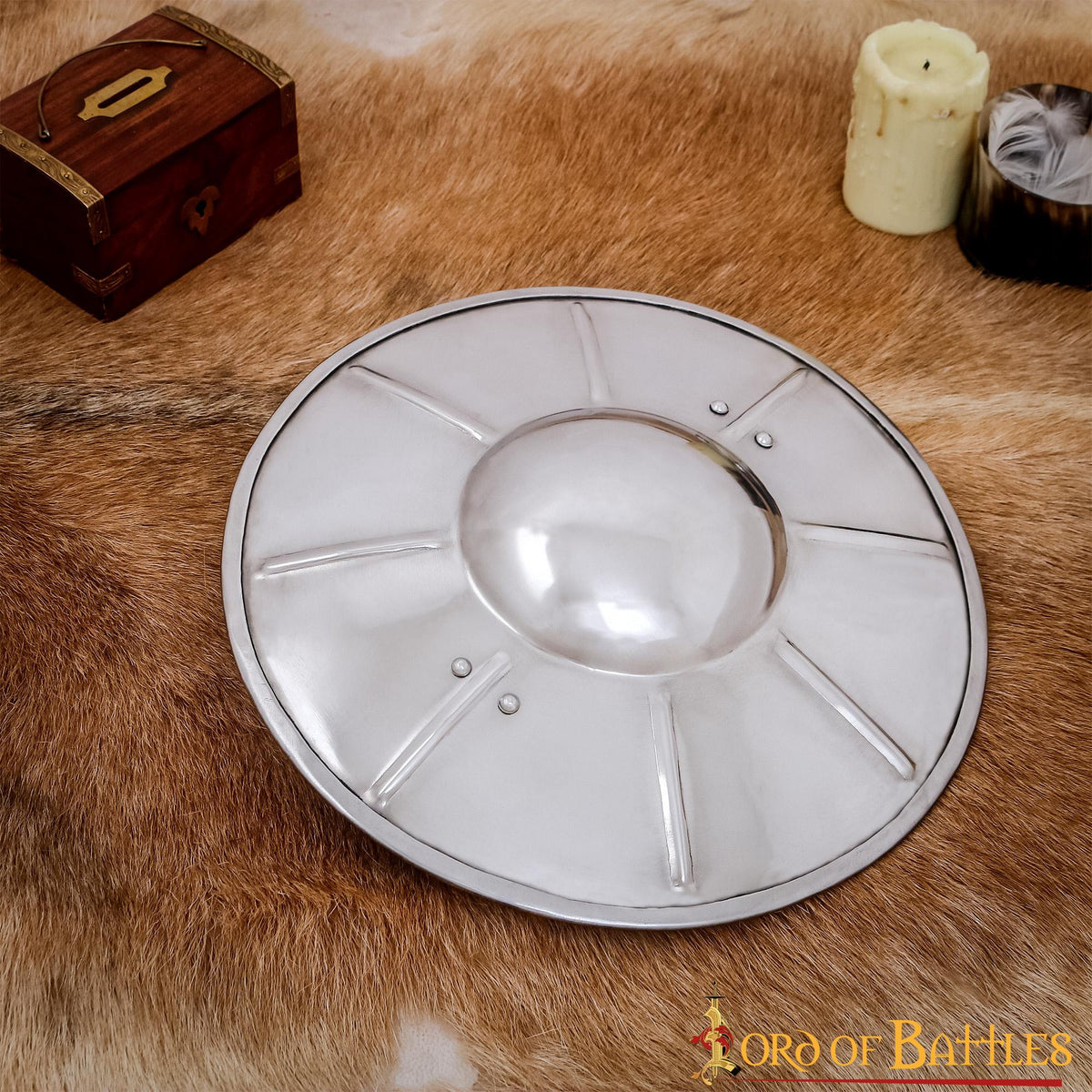Broquel medieval funcional en acero (30,4 cm.)