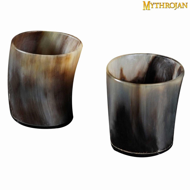 Set de 2 vasos de chupito vikingos, asta de toro