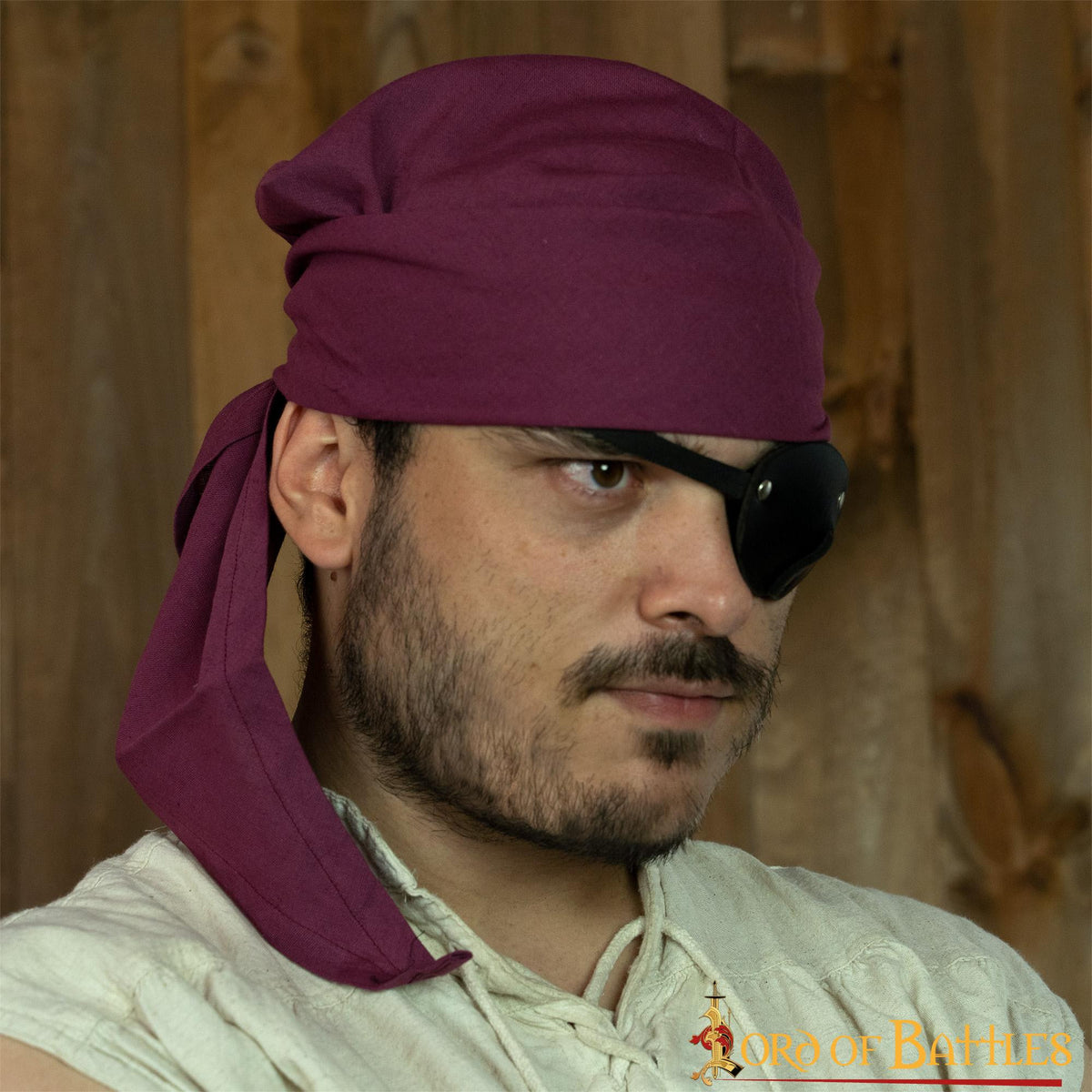 Bandana pirata algodón burdeos