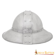 Casco medieval Kettle con forro cuero genuino.