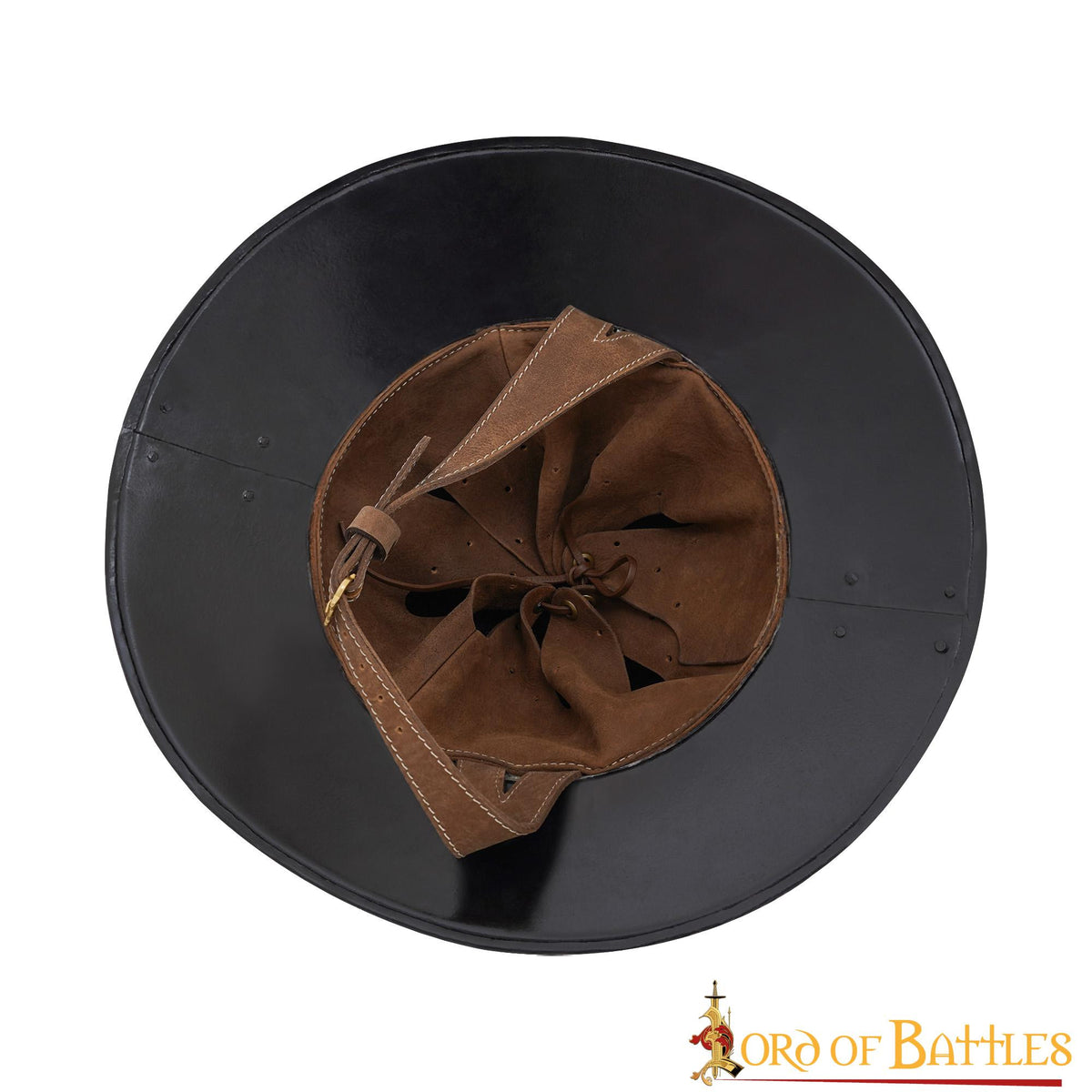 Casco medieval Kettle con forro cuero genuino.