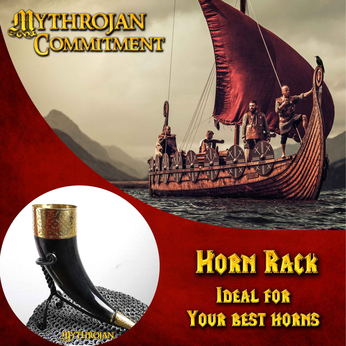 Soporte hierro para cuerno medieval ( 250 - 650 ml. )