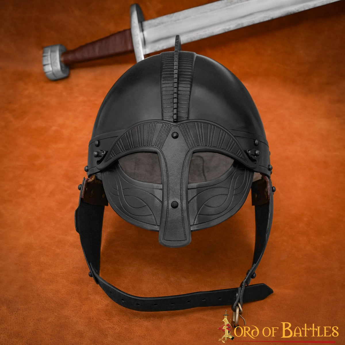 Casco vikingo estilo Vendel con forro acolchado