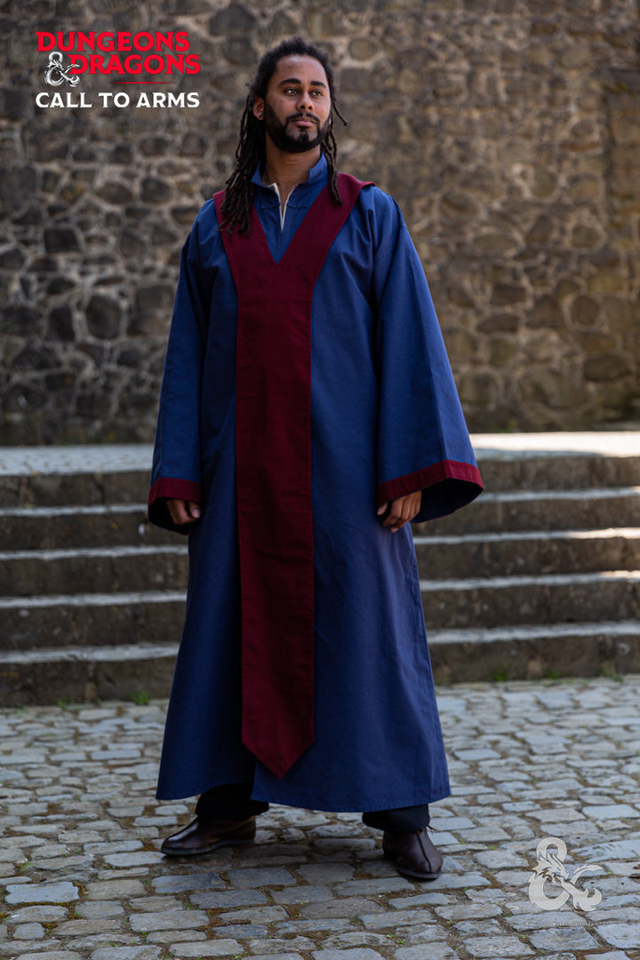 Túnica medieval de Mago, Azul Oscuro-Burdeos