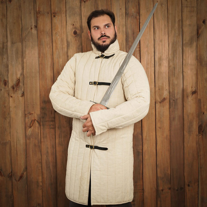 Gambesón medieval algodón acolchado tipo 10, crudo