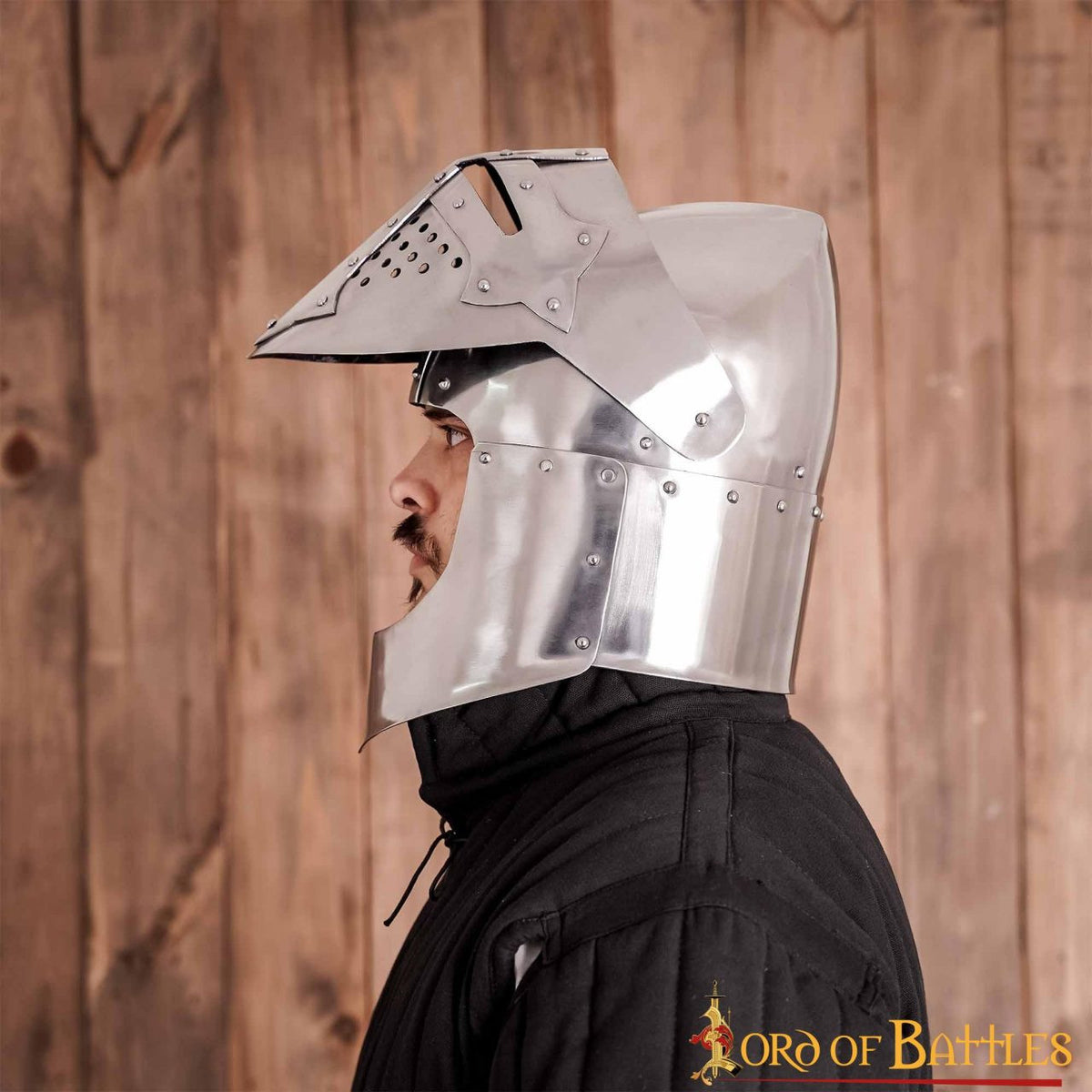 Bacinete con visera caballero siglo XIV (calibre 16)