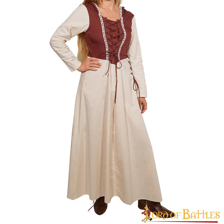 Vestido medieval algodón modelo doncella