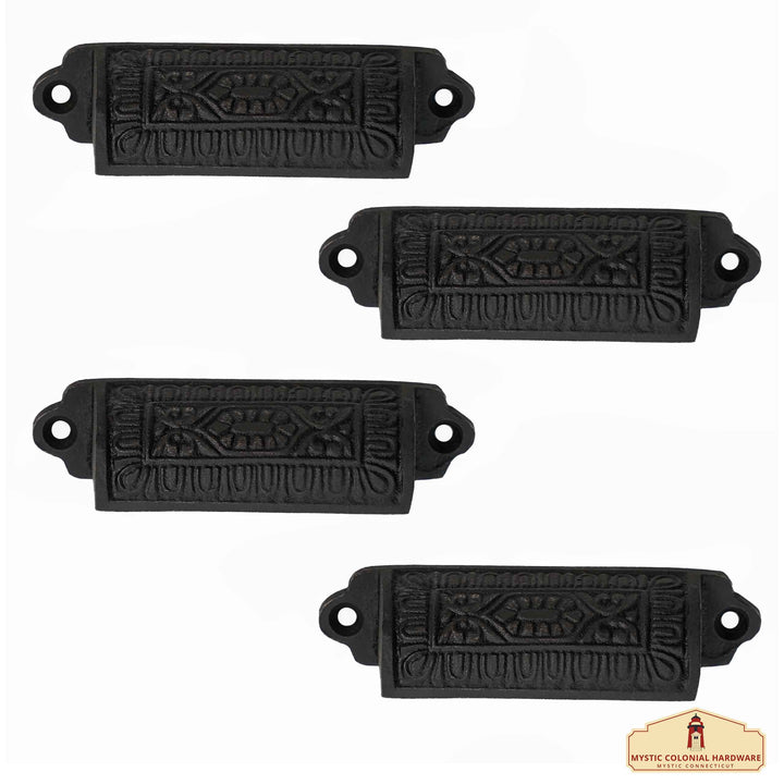 Set 4 tiradores medievales para cajones (9,3x2,2 cm.)