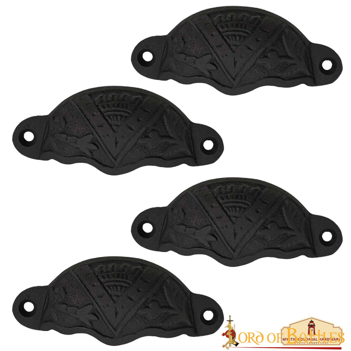 Set 4 tiradores medievales para cajones (8,4x3,5 cm.)