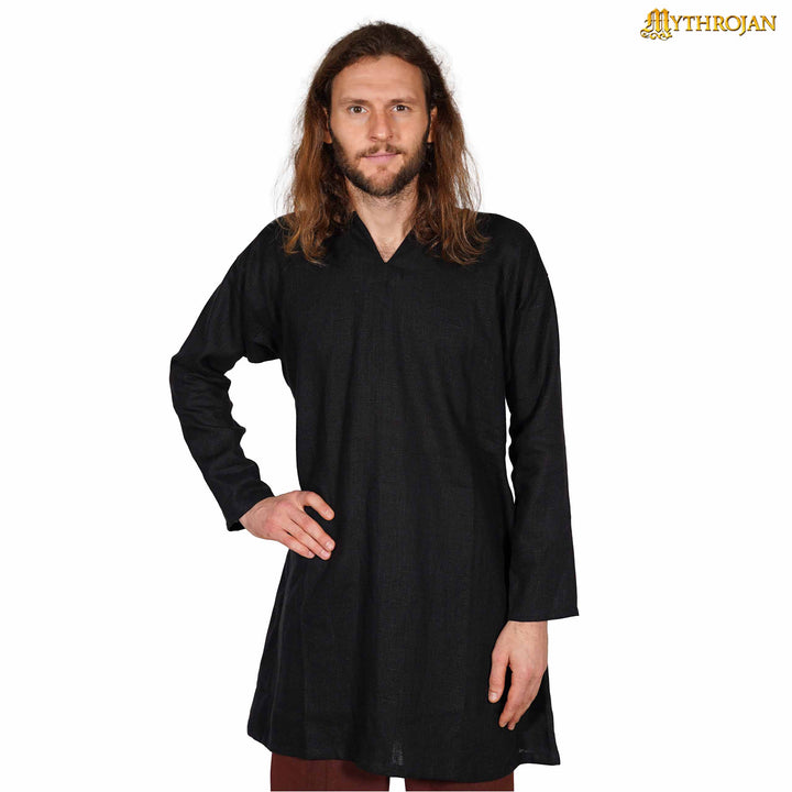 Túnica vikinga hombre modelo Erling, color negro