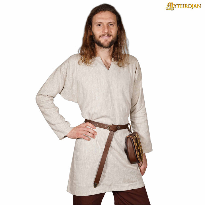 Túnica vikinga hombre modelo Erling, color natural