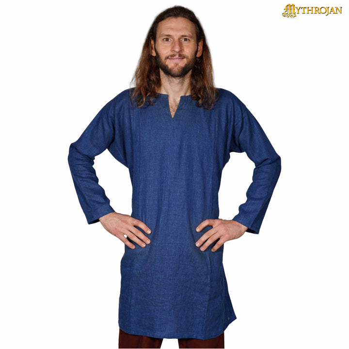 Túnica vikinga hombre modelo Erling, color azul