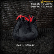 Bolsa medieval con cordón para dados, negro - rojo