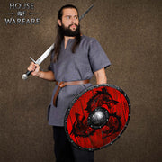 Escudo redondo vikingo madera modelo Fenrir