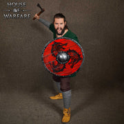 Escudo redondo vikingo madera modelo Fenrir