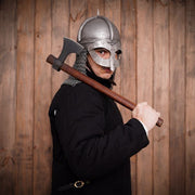 Casco vikingo modelo Gjermundbu, con forro de cuero