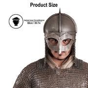 Casco vikingo modelo Gjermundbu, con forro de cuero