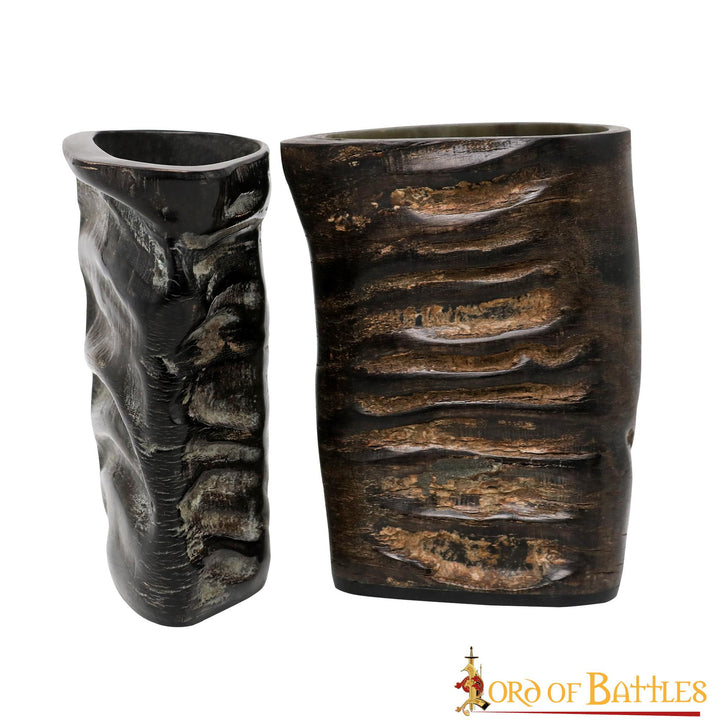 Juego de 2 vasos de chupito de cuerno vikingo