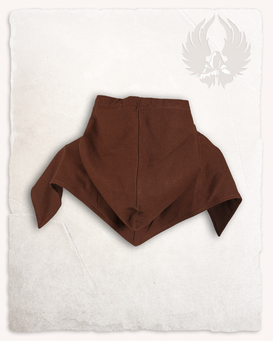 Gugel medieval de algodón modelo Folke, marrón