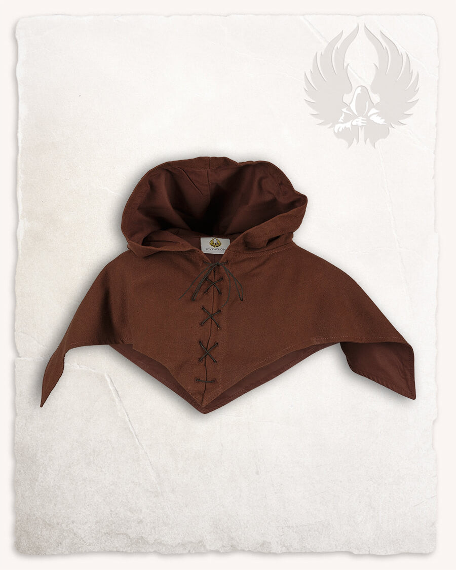 Gugel medieval de algodón modelo Folke, marrón
