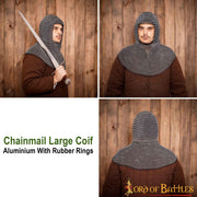 Almófar medieval con anillas de aluminio