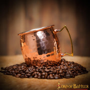 Taza medieval para beber de acero chapado en cobre