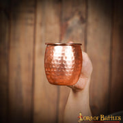 Taza medieval para beber de acero chapado en cobre