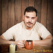 Taza medieval para beber de acero chapado en cobre