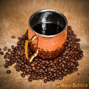 Taza medieval para beber de acero chapado en cobre