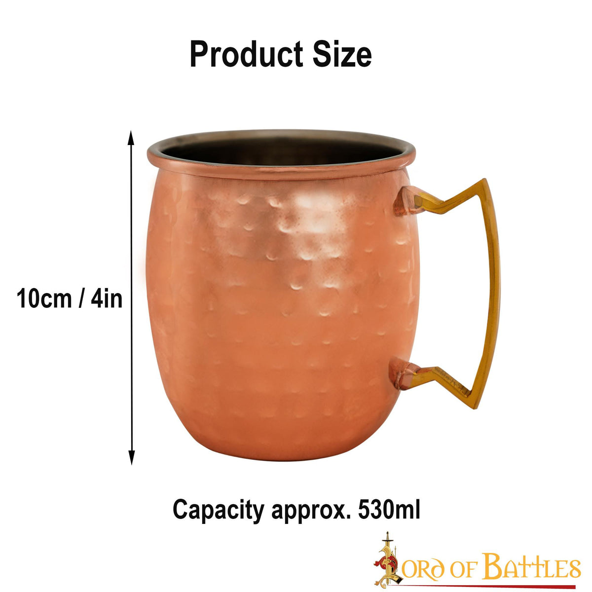 Taza medieval para beber de acero chapado en cobre