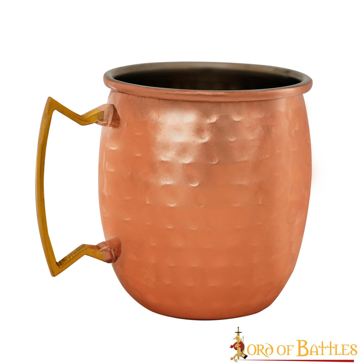 Taza medieval para beber de acero chapado en cobre
