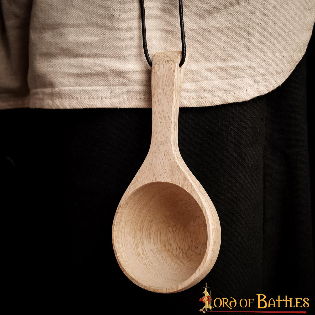Cuchara medieval en madera, hecha a mano