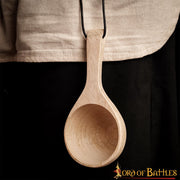 Cuchara medieval en madera, hecha a mano
