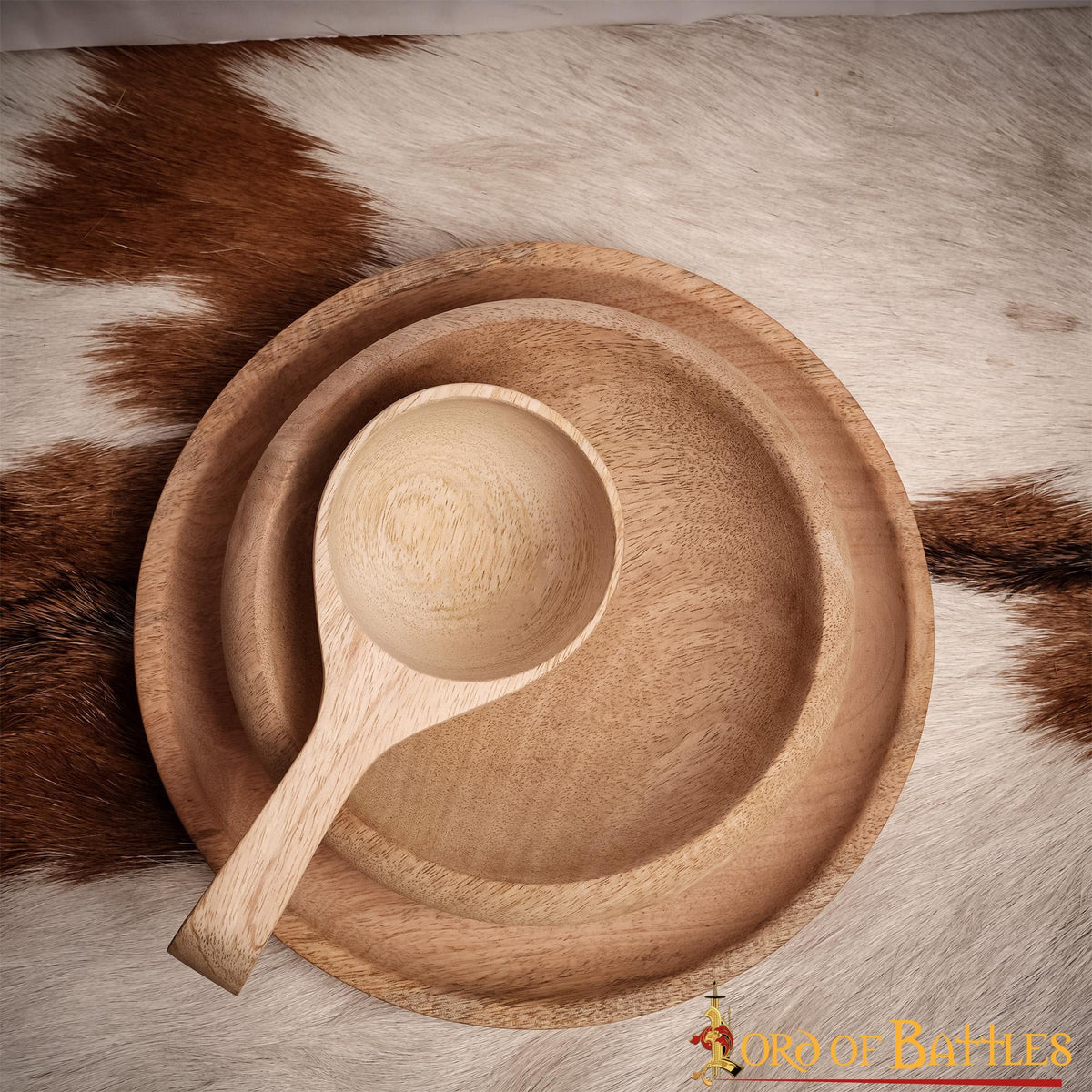 Cuchara medieval en madera, hecha a mano